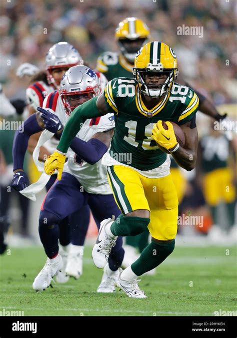 Green Bay Packers Wide Receiver Malik Heath 18 Runs After A Catch