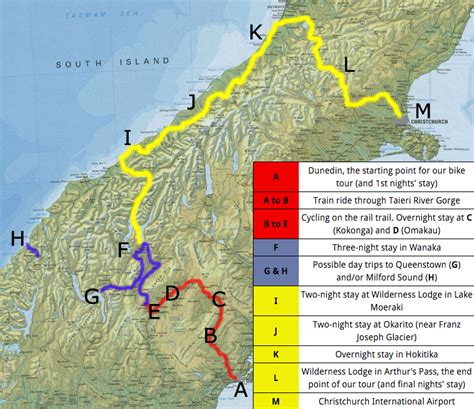 New Zealand Bicycle Tour Map - greatbiketours.comgreatbiketours.com