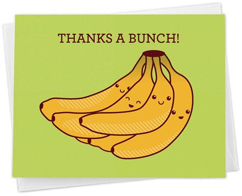 Amazon Funny Bananas Pun Thank You Greeting Card Thanks A Bunch