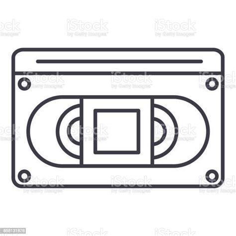 視頻盒式向量線圖示 標誌 插圖背景可編輯筆觸向量圖形及更多電影圖片 電影 Analog 一個物體 Istock