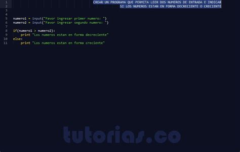 Sentencia If Else Python Orden De Dos Numeros Tutorias Co