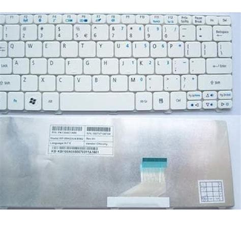 Acer Aspire One Happy 532h D255 D260 Keyboard White Shopee Malaysia