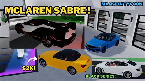 Mansion Tycoon New Cars Update Showcase Mclaren Sabre And Bmw M