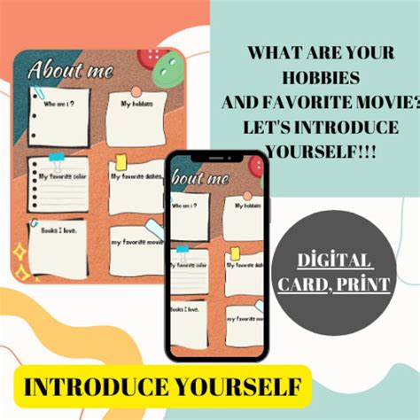 Self Introduction Minimal Introduction Card Printable Introduction