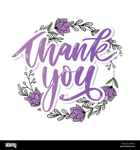 Thank You Handwritten Inscription Hand Drawn Lettering Thank You Calligraphy Thank You Card