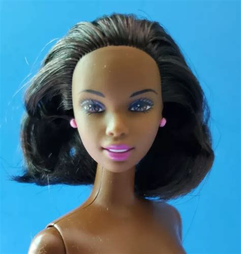 BARBIE NUDE AFRICAN American Marlo Flip BRUNETTE HAIR Pink LIPSTICK Earrings PicClick UK