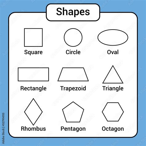 2d Geometric Shapes With Names In Mathematics Square Circle Oval