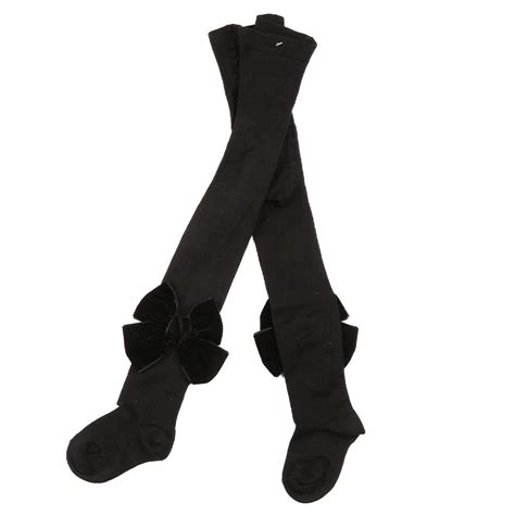 Black Velvet Bow Tights Little Leggs