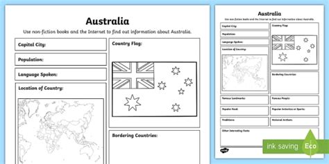 Australia Fact File Writing Template Teacher Made Twinkl