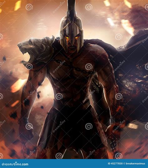 Fantasy Spartan Warrior Demigod Stock Illustration Illustration Of