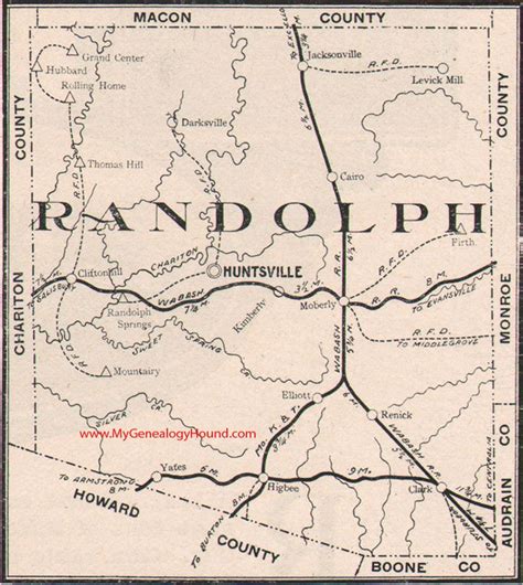 Randolph County Missouri 1904 Map Randolph County Higbee Moberly