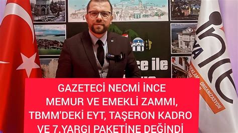 Gazetec Necm Nce Memur Ve Emekl Zammi Tbbm Dek Eyt Ta Erona