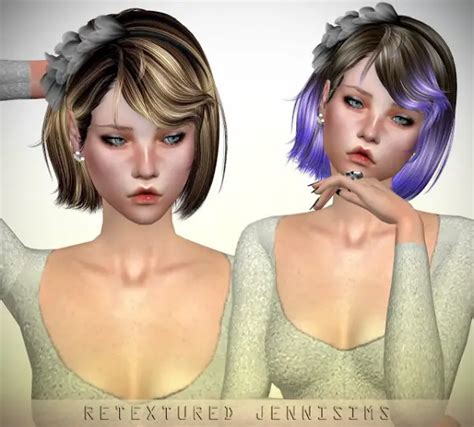 Jenni Sims Newsea`s Sweet Scar Hair Retextured Sims 4 Hairs