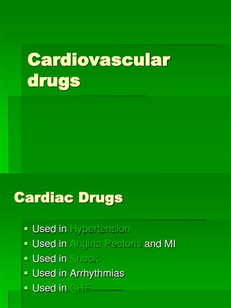 Pharmacology Cardiovascular Drugs | Heart | Drugs