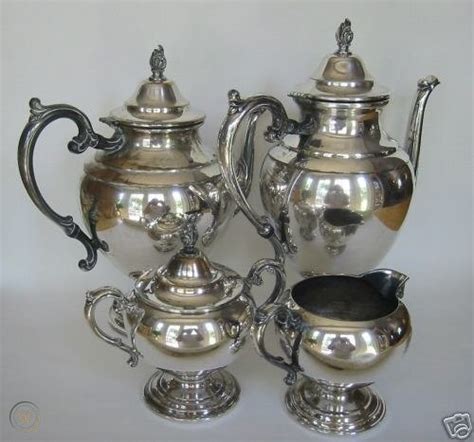 Silver 4 Piece Tea Coffee Set Service Wm Rogers Eagle 17178635