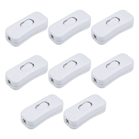 Uxcell AC 250V 2A On Off Inline Cord Switch White For Table Lamp 8 Pack