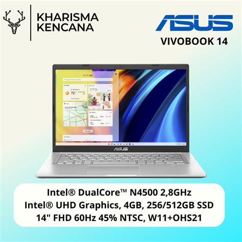 NOTEBOOK ASUS ASUS VIVOBOOK 14 A1400KA INTEL N4500 8GB 512GB 14