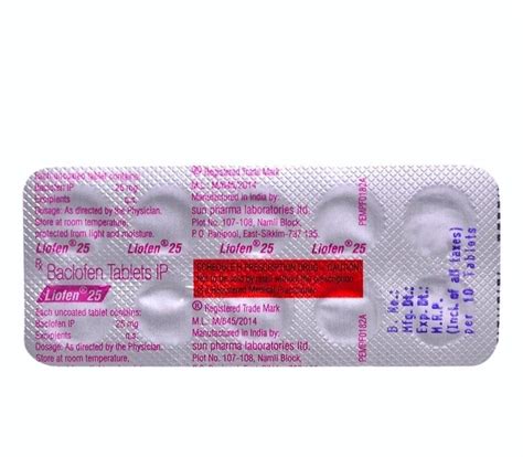 Baclofen Tablets Ip Mg Mg Liofen At Rs Stripe Baclofen