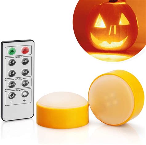 Amazon 2 Pack Halloween LED Pumpkin Lights With Remote And Timer