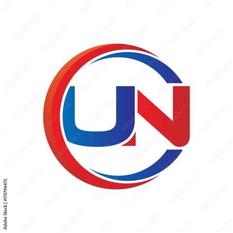 un logo vector modern initial swoosh circle blue and red Stock Vector ...