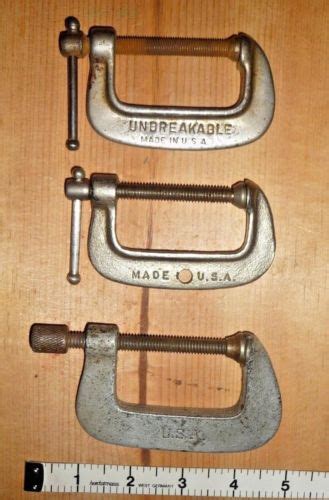 Vintage Usa Semi Steel Malleable Iron Inch C Clamps Antique