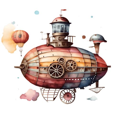 Steampunk Airship Graphic Creative Fabrica