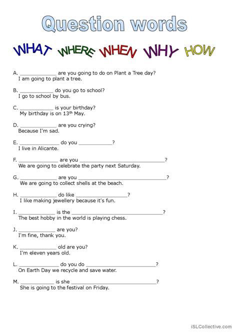 Question Words Make Question… English Esl Worksheets Pdf And Doc