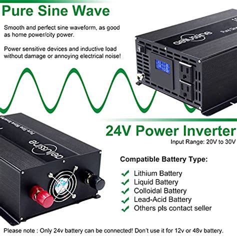 Aeliussine Watt Inverter Pure Sine Wave Power Inverter V Dc To