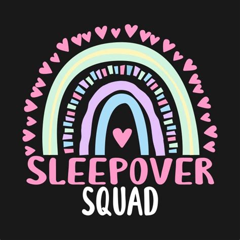 Sleepover Squad Party Matching Womens Appreciation Rainbow Sleepover