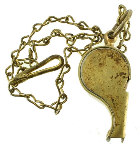 Vintage Brass Military Wwii Regulation Whistle With Chain Made In Usa 18 Ebay