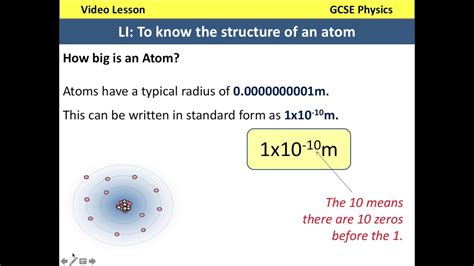 Structure Of An Atom Gcse 9 1 Walkthrough Lesson Youtube