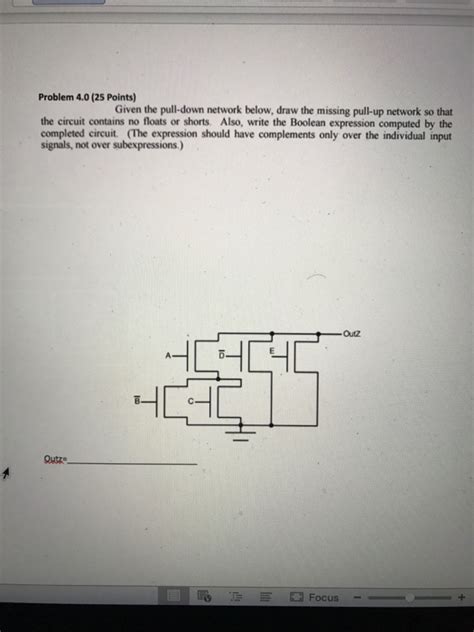 Solved Given The Pull Down Network Below Draw The Missing Chegg