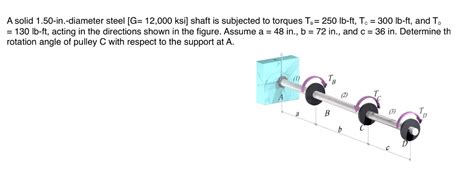 Solved A Solid 150 In Diameter Steel G 12000 Ksi Shaft