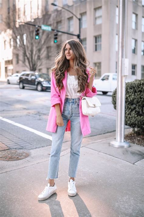 How To Wear A Pink Blazer Southern Curls Pearls Pink Blazer