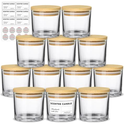 Buy 4oz Candle Jars 12 Pack Clear Empty Glass Candle Jars With Bamboo