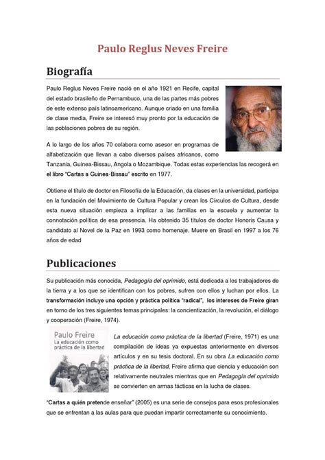 Paulo Freire Vida Y Obra Del Pedagogo Brasileño En Pocas Palabras