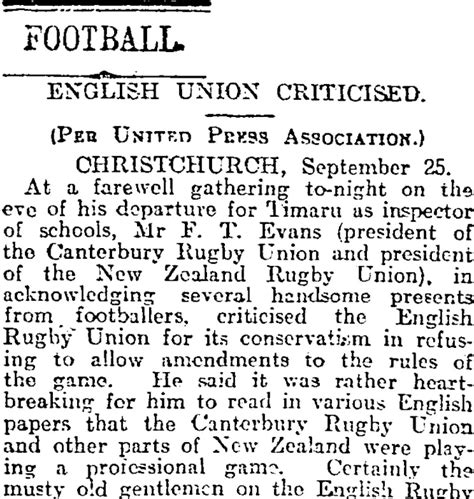 Football Otago Daily Times 26 9 1919 Items National Library Of New Zealand National