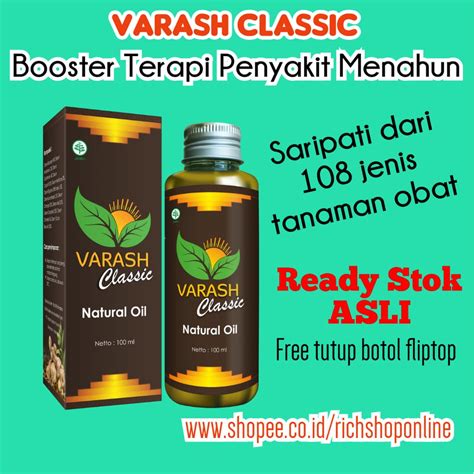 Jual Minyak Pijat Tubuh Varash Classic Asli Bali 100 Ml Minyak Balur