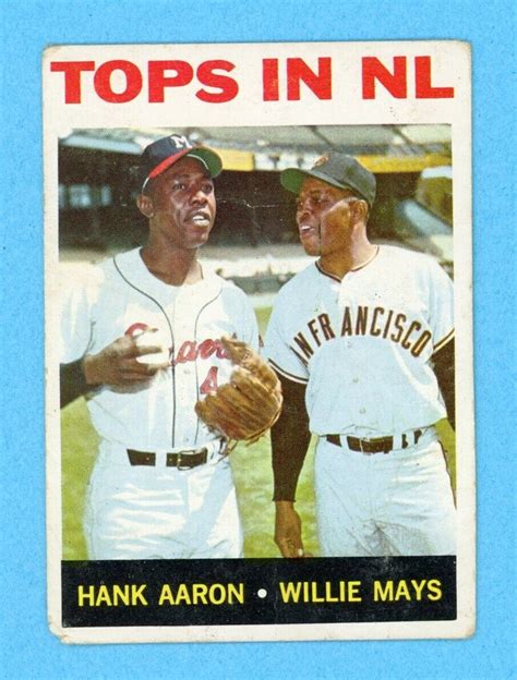 1964 Topps 423 Tops In NL Hank Aaron Willie Mays Baseball Card Low