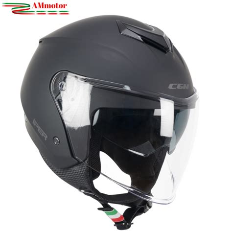 Casco Cgm Demi Jet Moto Scooter Nero Opaco Taglia Xl Cm Aperto