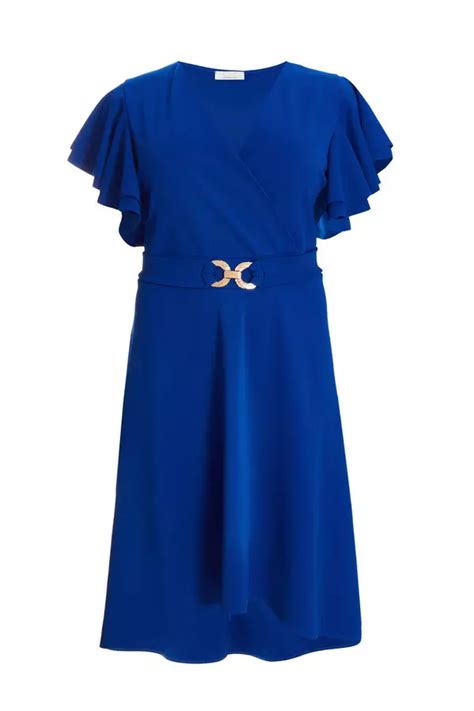 Curve Royal Blue Skater Midi Dress Quiz Clothing