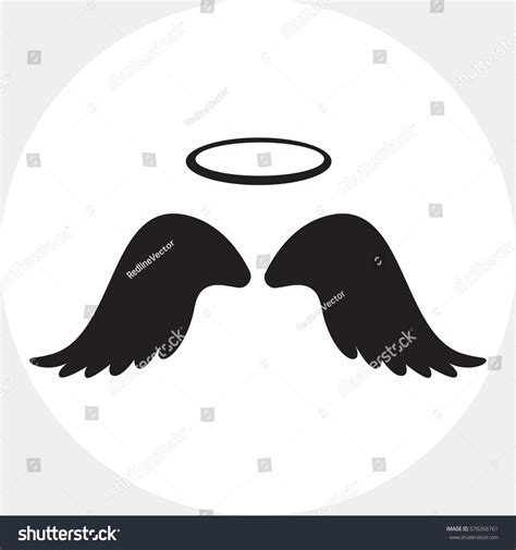 Angel Wings Halo Stock Vector (Royalty Free) 570266761