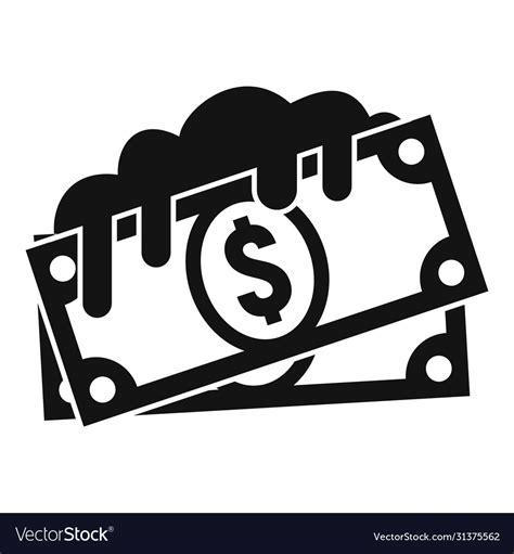 Cash money laundering icon simple style Royalty Free Vector