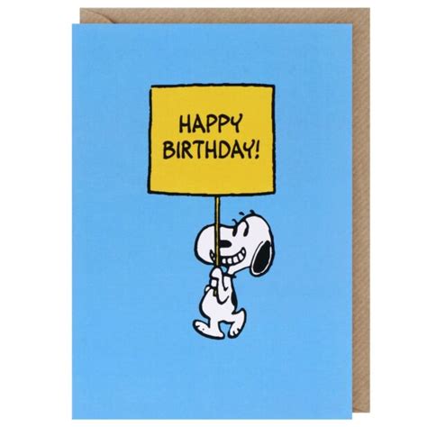 Peanuts Snoopy ‘Sign’ Birthday Card | Temptation Gifts