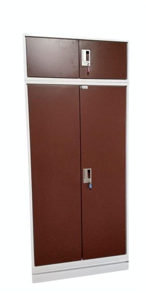 With Locker Brown Mild Steel Double Level Almirah Shelves Without