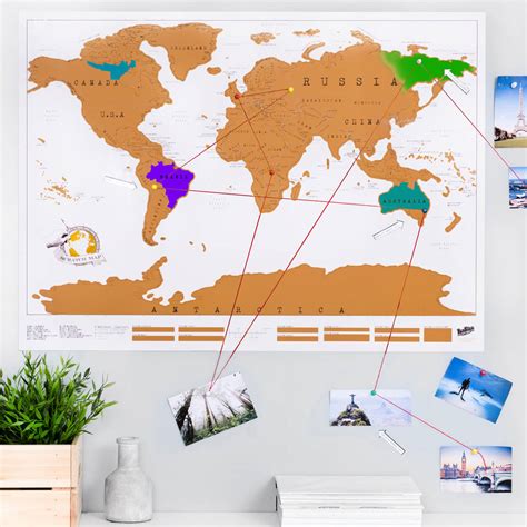 Scratch Off® 'Push Pin' World Map By Luckies
