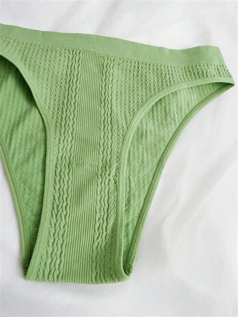 Plus Pack Solid Ribbed Knit Panty Shein Usa