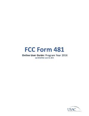 Fillable Online Usac FCC Form 481 Carrier Annual Reporting System