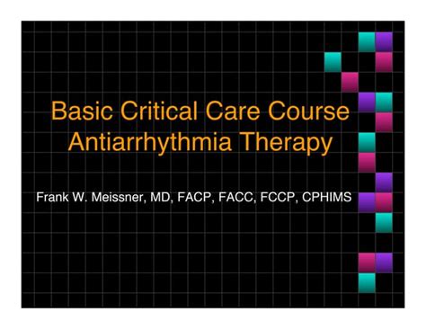 Critical Care Arrhythmia Ppt