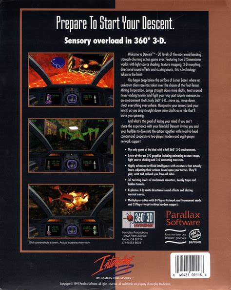 Descent 1995 Dos Box Cover Art Mobygames Cover Art Cover